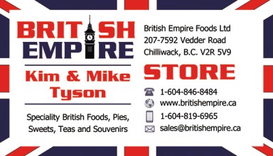 British Empire Store and Cafe Business Cards
